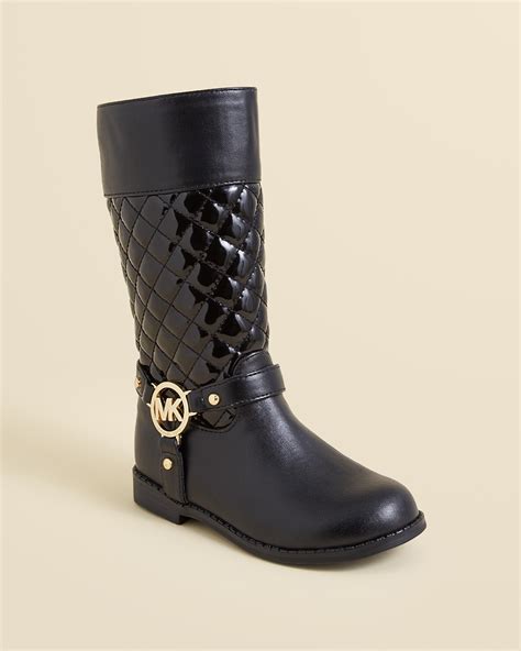 michael kors kids quilted leather boots|women kids wearing mk boots.